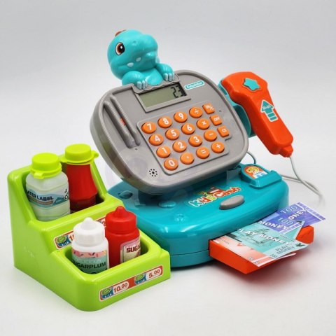 WOOPIE Kasa Sklepowa z Półką DINO Niebieski WOOPIE Kasa Sklepowa z Półką DINO Niebieski