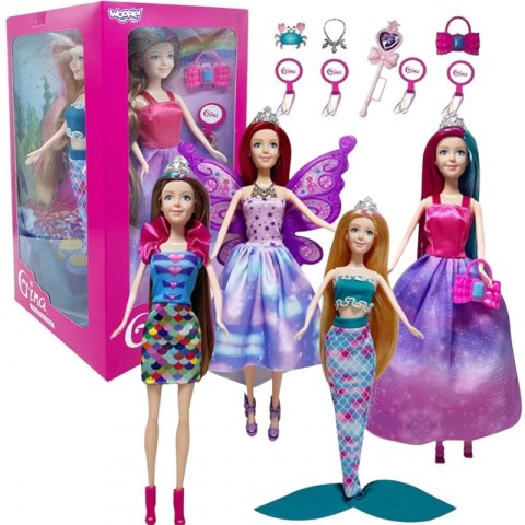 WOOPIE Zestaw 4 Magicznych Księżniczek - Box Lalek 4w1 z Akcesoriami WOOPIE Zestaw 4 Magicznych Księżniczek - Box Lalek 4w1 z Akcesoriami