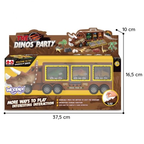 WOOPIE Cięzarówka Dinozaur z Wyrzutnią i Samochodzikami 15 el. WOOPIE Cięzarówka Dinozaur z Wyrzutnią i Samochodzikami 15 el.