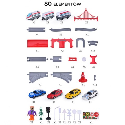 WOOPIE Kolejka Elektryczna Tor Most Tunel 80 el. WOOPIE Kolejka Elektryczna Tor Most Tunel 80 el.