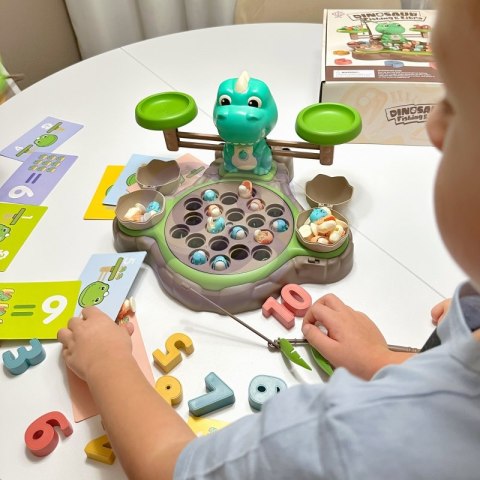 WOOPIE Waga Szalkowa Gra Łowienie Małych Prehistorycznych Dinozaurów Nauka Liczydło WOOPIE Waga Szalkowa Gra Łowienie Małych Prehistorycznych Dinozaurów Nauka Liczydło