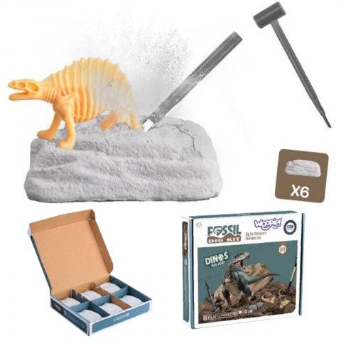 WOOPIE Wykopalisko 6w1 Dinozaur Szkielet Mały Archeolog 6 szt. WOOPIE Wykopalisko 6w1 Dinozaur Szkielet Mały Archeolog 6 szt.