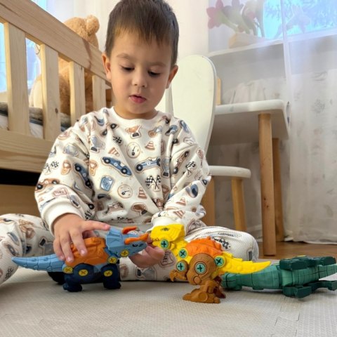 WOOPIE Zestaw Dinozaury do Skręcania 3 szt. Zestaw Konstrukcyjny w Pudełku + Wiertarka i Śrubokręt WOOPIE Zestaw Dinozaury do Skręcania 3 szt. Zestaw Konstrukcyjny w Pudełku + Wiertarka i Śrubokręt