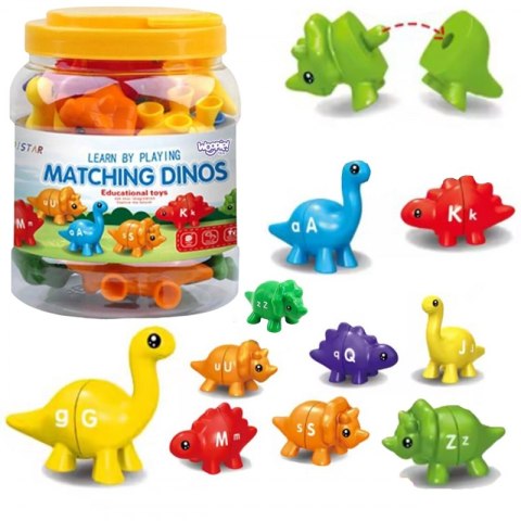 WOOPIE Zestaw Nauka Liter Kolorów Montessori Figurki Dinozaury do Składania "Dopasuj Literki" 13 el. WOOPIE Zestaw Nauka Liter Kolorów Montessori Figurki Dinozaury do Składania "Dopasuj Literki" 13 el.