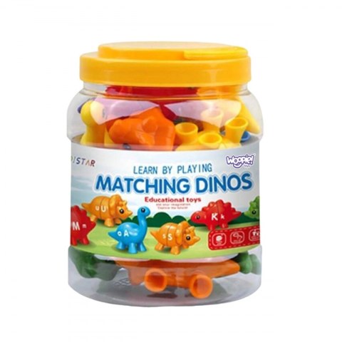 WOOPIE Zestaw Nauka Liter Kolorów Montessori Figurki Dinozaury do Składania "Dopasuj Literki" 13 el. WOOPIE Zestaw Nauka Liter Kolorów Montessori Figurki Dinozaury do Składania "Dopasuj Literki" 13 el.