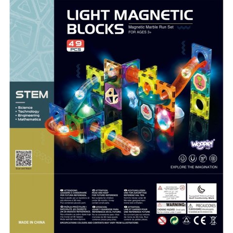 WOOPIE Klocki Magnetyczne Tor Kulkowy Świetlny 49 el. WOOPIE Klocki Magnetyczne Tor Kulkowy Świetlny 49 el.