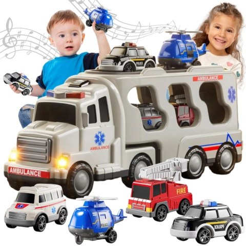 WOOPIE Laweta Drogowa zestaw 5 Aut - Ambulans WOOPIE Laweta Drogowa zestaw 5 Aut - Ambulans