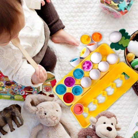 WOOPIE Układanka Jajka Montessori - Dopasuj Kształty i Kolory WOOPIE Układanka Jajka Montessori - Dopasuj Kształty i Kolory