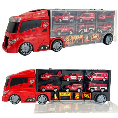 WOOPIE Zestaw Ciężarówka Transporter 3w1 Czerwony 11 el. WOOPIE Zestaw Ciężarówka Transporter 3w1 Czerwony 11 el.