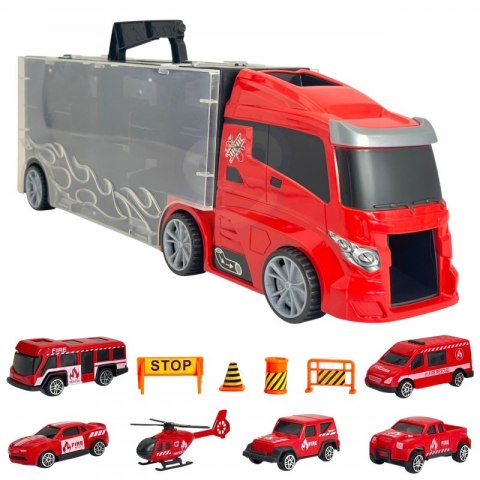 WOOPIE Zestaw Ciężarówka Transporter 3w1 Czerwony 11 el. WOOPIE Zestaw Ciężarówka Transporter 3w1 Czerwony 11 el.