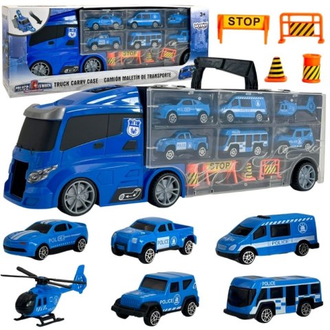 WOOPIE Zestaw Cieżarówka Transporter 3w1 Niebieski Policja WOOPIE Zestaw Cieżarówka Transporter 3w1 Niebieski Policja