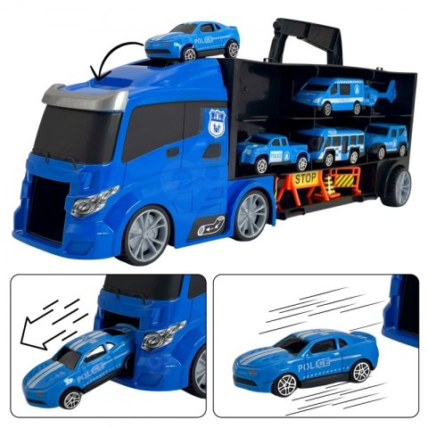 WOOPIE Zestaw Cieżarówka Transporter 3w1 Niebieski Policja WOOPIE Zestaw Cieżarówka Transporter 3w1 Niebieski Policja