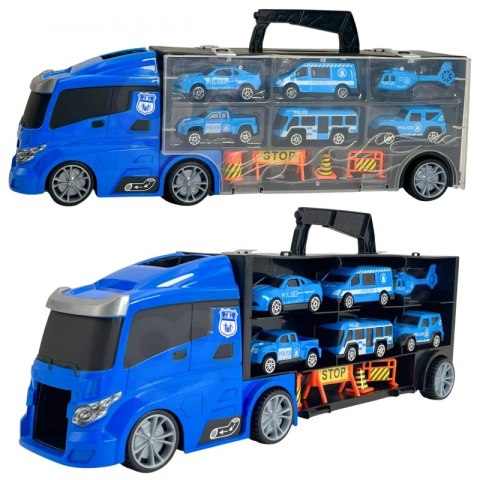 WOOPIE Zestaw Cieżarówka Transporter 3w1 Niebieski Policja WOOPIE Zestaw Cieżarówka Transporter 3w1 Niebieski Policja