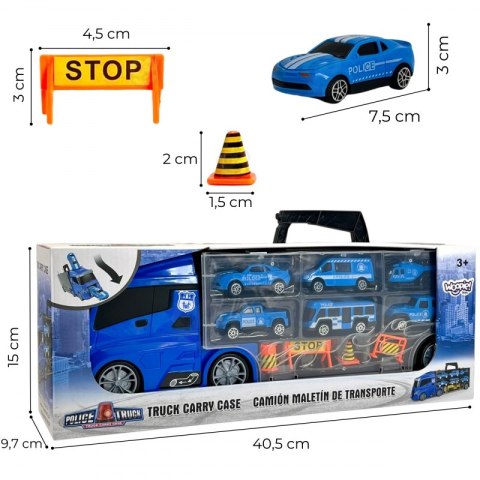 WOOPIE Zestaw Cieżarówka Transporter 3w1 Niebieski Policja WOOPIE Zestaw Cieżarówka Transporter 3w1 Niebieski Policja
