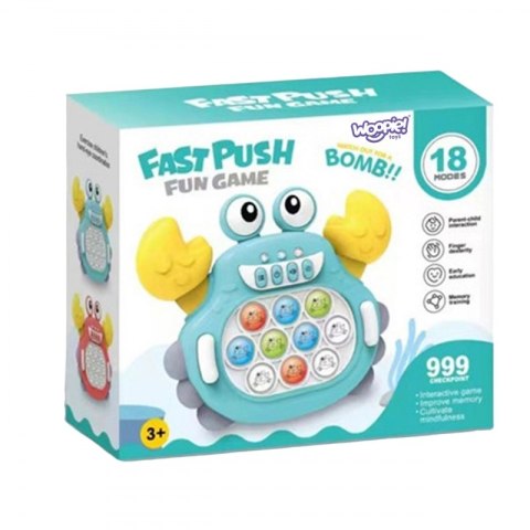 WOOPIE Gra POP IT Elektroniczna Antystresowa Zręcznościowa Krab Zielony WOOPIE Gra POP IT Elektroniczna Antystresowa Zręcznościowa Krab Zielony