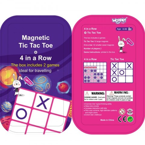 WOOPIE IQ Gra Strategiczna Magnetyczna 2w1 Kółko I Krzyżyk + Gra 4 w Lini MINI WOOPIE IQ Gra Strategiczna Magnetyczna 2w1 Kółko I Krzyżyk + Gra 4 w Lini MINI