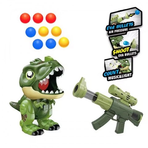 WOOPIE Interaktywny Pistolet na Piankowe Kulki + Dinozaur Wyrzutnia WOOPIE Interaktywny Pistolet na Piankowe Kulki + Dinozaur Wyrzutnia