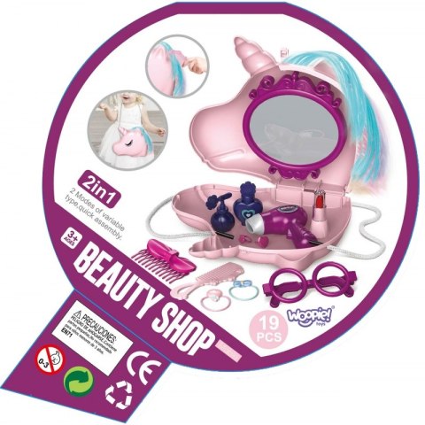 WOOPIE Toaletka dla Dziewczynki 2w1 Salon Piękności w Torebce Jednorożec WOOPIE Toaletka dla Dziewczynki 2w1 Salon Piękności w Torebce Jednorożec