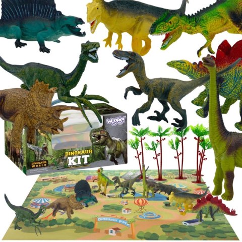WOOPIE Zestaw Figurki Dinozaury 16 el. + Mata + Kuferek WOOPIE Zestaw Figurki Dinozaury 16 el. + Mata + Kuferek