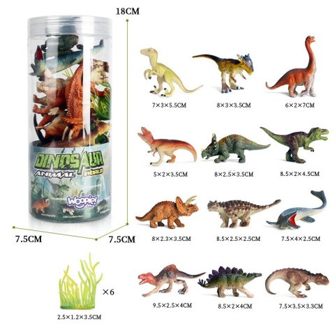 WOOPIE Zestaw Figurki Dinozaury 18 szt. - wersja 2 WOOPIE Zestaw Figurki Dinozaury 18 szt. - wersja 2