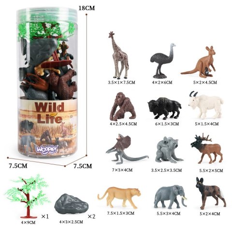 WOOPIE Zestaw Figurki Dzikie Zwierzęta 15 szt. - wersja 1 WOOPIE Zestaw Figurki Dzikie Zwierzęta 15 szt. - wersja 1