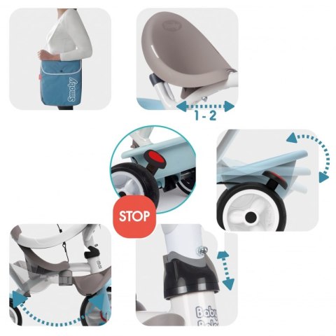 SMOBY Rowerek Trójkołowy Baby Balade plus Niebieski SMOBY Rowerek Trójkołowy Baby Balade plus Niebieski