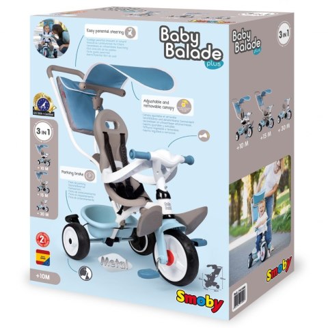 SMOBY Rowerek Trójkołowy Baby Balade plus Niebieski SMOBY Rowerek Trójkołowy Baby Balade plus Niebieski