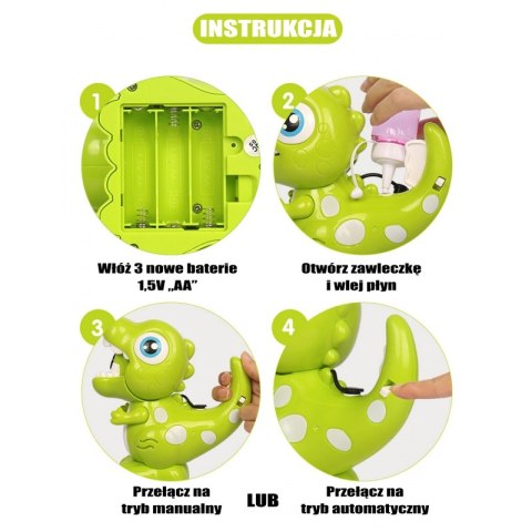 WOOPIE Maszyna Dinozaur do Robienia Baniek Mydlanych dla Dzieci WOOPIE Maszyna Dinozaur do Robienia Baniek Mydlanych dla Dzieci