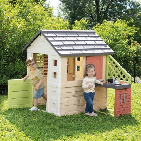 Smoby Domek Nature z kuchnią + 17 akcesoriów Smoby Domek Nature z kuchnią + 17 akcesoriów