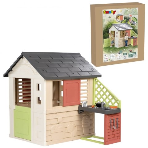 Smoby Domek Nature z kuchnią + 17 akcesoriów Smoby Domek Nature z kuchnią + 17 akcesoriów