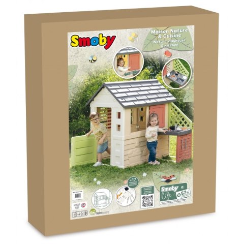 Smoby Domek Nature z kuchnią + 17 akcesoriów Smoby Domek Nature z kuchnią + 17 akcesoriów