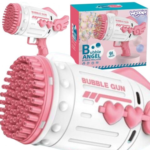 WOOPIE Pistolet do Robienia Baniek Mydlanych 91 Otworów Różowy WOOPIE Pistolet do Robienia Baniek Mydlanych 91 Otworów Różowy