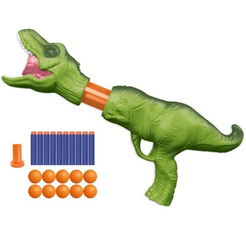 WOOPIE Pistolet na Piłki Kulki Piankowe i Strzałki Wyrzutnia Automatyczna Dinozaur 22 el. WOOPIE Pistolet na Piłki Kulki Piankowe i Strzałki Wyrzutnia Automatyczna Dinozaur 22 el.