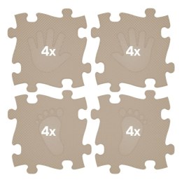 WOOPIE Mata Sensoryczna Ortopedyczna Puzzle Ręce i Nogi 16 el. - Kolor Beżowy