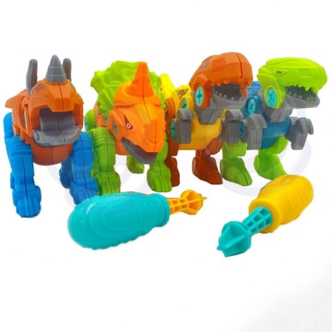 WOOPIE Zestaw Dinozaury do Skręcania 4 szt. Zestaw Konstrukcyjny w Pudełku + 2 Śrubokręty WOOPIE Zestaw Dinozaury do Skręcania 4 szt. Zestaw Konstrukcyjny w Pudełku + 2 Śrubokręty