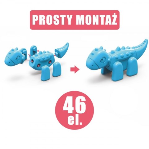 WOOPIE Zestaw Konstrukcyjny 2w1 Gra Planszowa Dinozaury + Kostka 46 el. WOOPIE Zestaw Konstrukcyjny 2w1 Gra Planszowa Dinozaury + Kostka 46 el.
