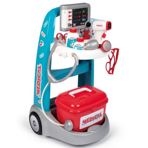 SMOBY Elektroniczny Wózek Medyczny Lekarski 16 akcesoriów SMOBY Elektroniczny Wózek Medyczny Lekarski 16 akcesoriów