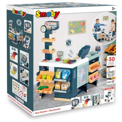 SMOBY Maximarket Wózek Elektroniczną Kasą ze Skanerem Waga i Lodówka SMOBY Maximarket Wózek Elektroniczną Kasą ze Skanerem Waga i Lodówka
