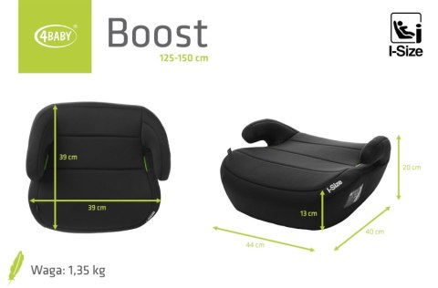 4 BABY Fotelik BOOST 125-150cm BLACK I-SIZE 4 BABY Fotelik BOOST 125-150cm BLACK I-SIZE