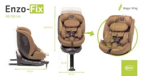 4 BABY Fotelik ENZO-FIX 40-150cm mokka I-SIZE 4 BABY Fotelik ENZO-FIX 40-150cm mokka I-SIZE