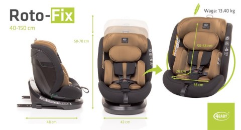 4 BABY Fotelik ROTO-FIX 40-150cm MOKKA I-Size 4 BABY Fotelik ROTO-FIX 40-150cm MOKKA I-Size