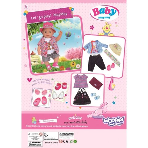 WOOPIE Ubranko dla Lalki Zestaw Sukienka Czapeczka 43 - 46 cm Różowy WOOPIE Ubranko dla Lalki Zestaw Sukienka Czapeczka 43 - 46 cm Różowy