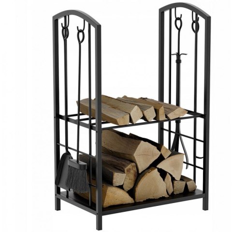 Stojak, Kosz metalowy na drewno kominkowe z akcesoriami 73x40x30cm SND05 Stojak, Kosz metalowy na drewno kominkowe z akcesoriami 73x40x30cm SND05